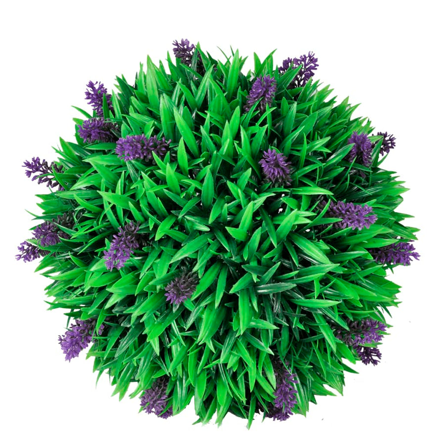 -Delige Kunstbuxussenset Bolvormig Met Lavendel 30 cm