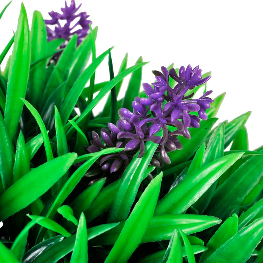 -Delige Kunstbuxussenset Bolvormig Met Lavendel 30 cm