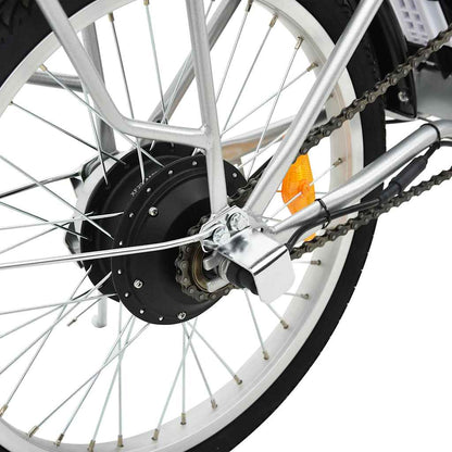 Elektrische Fiets Inklapbaar Met Li-Ion-Accu Aluminiumlegering Zilver
