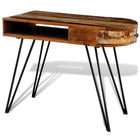 Desk with iron legs solid recycled wood