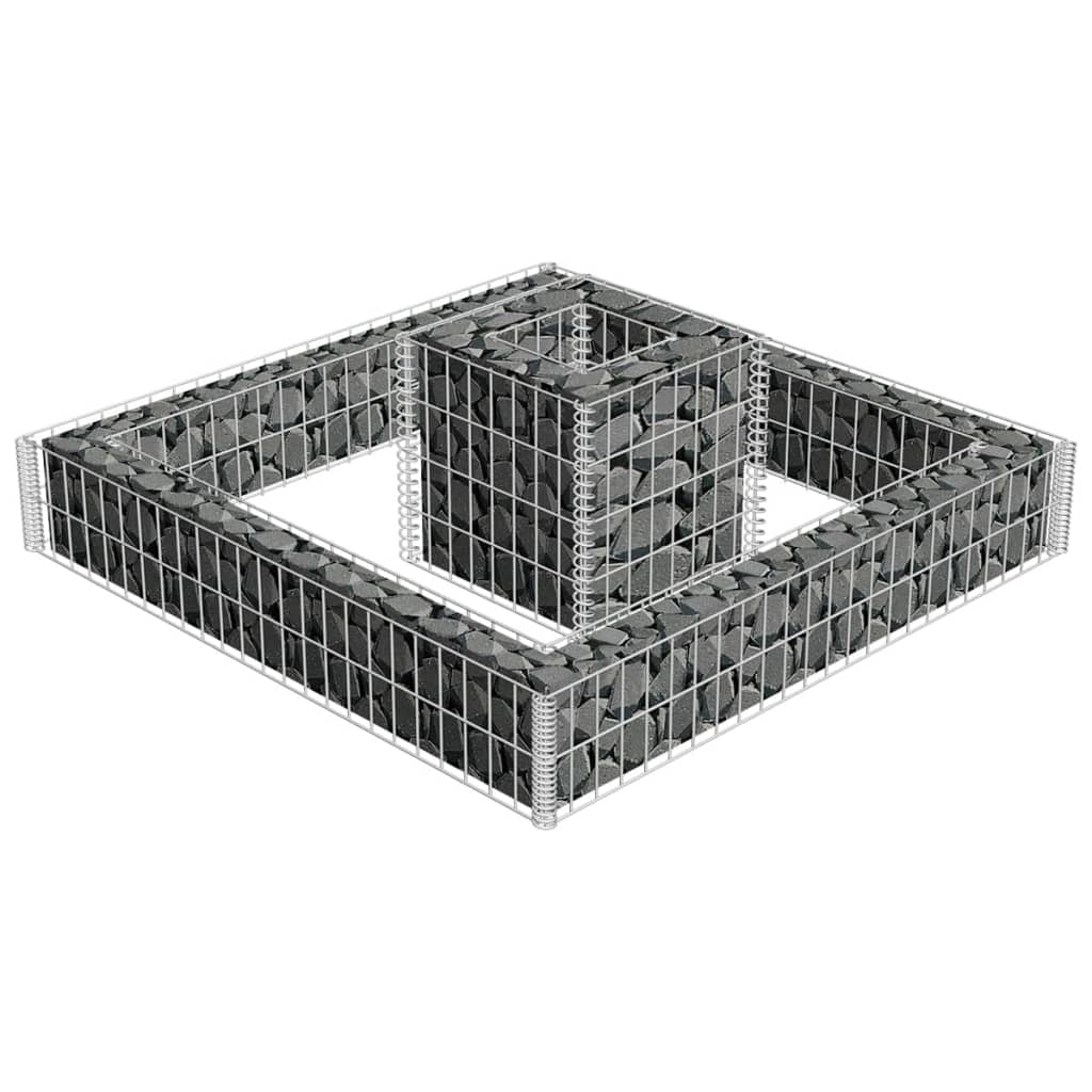 Gabion Plantenbak 120X120X20 Cm Gegalvaniseerd Staal