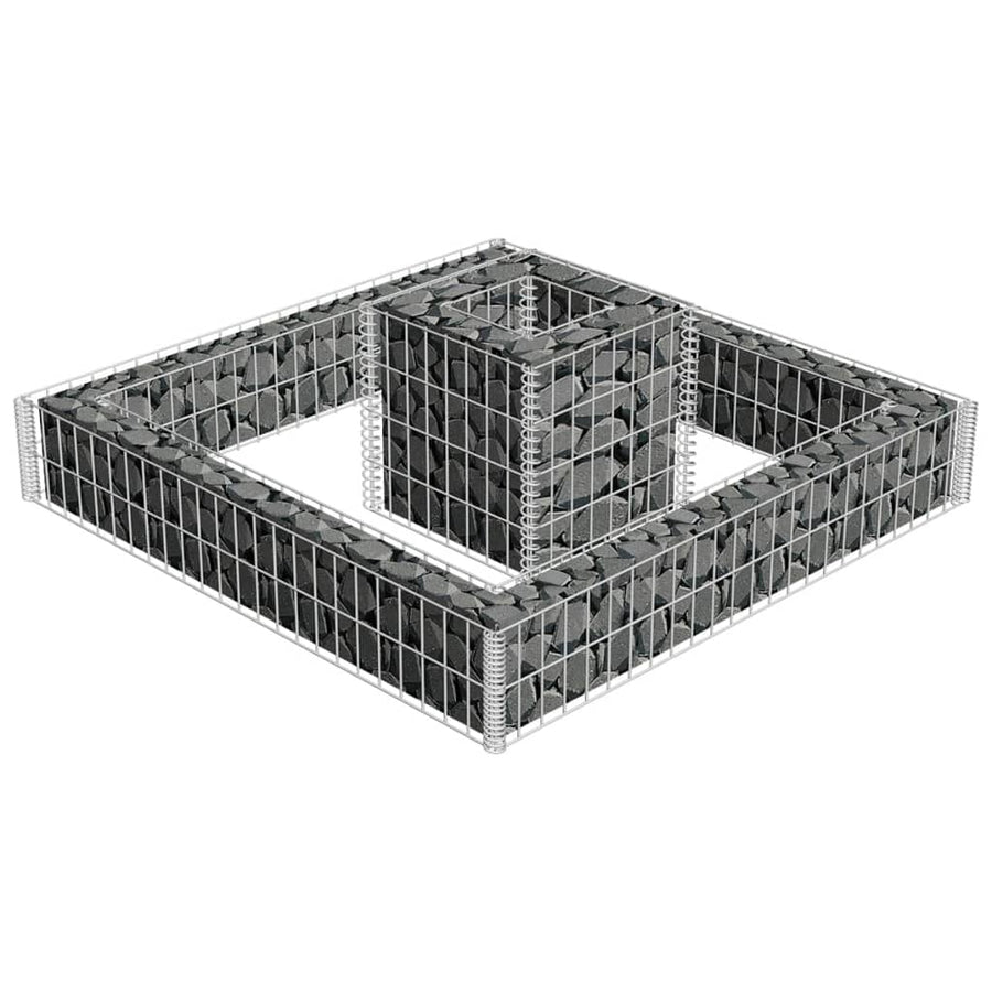 Gabion Plantenbak 120X120X20 Cm Gegalvaniseerd Staal