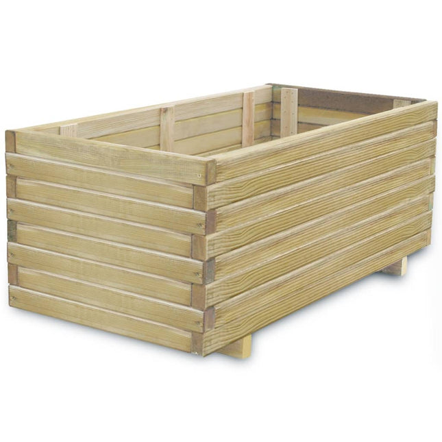 Plantenbak Verhoogd Rechthoekig Hout 100 x 50 x 40 cm Beige