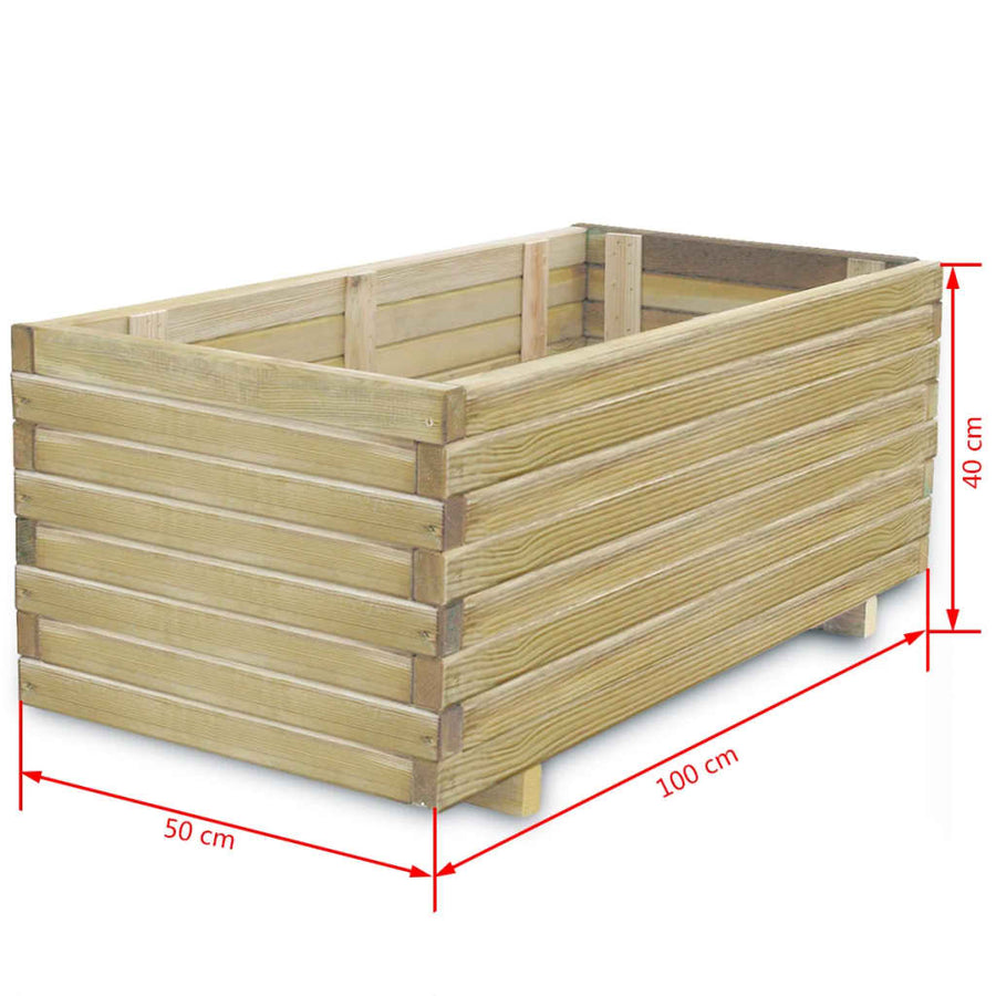 Plantenbak Verhoogd Rechthoekig Hout 100 x 50 x 40 cm Beige