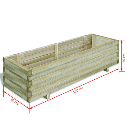Plantenbak Verhoogd Rechthoekig Hout 120 x 40 x 30 cm Groen