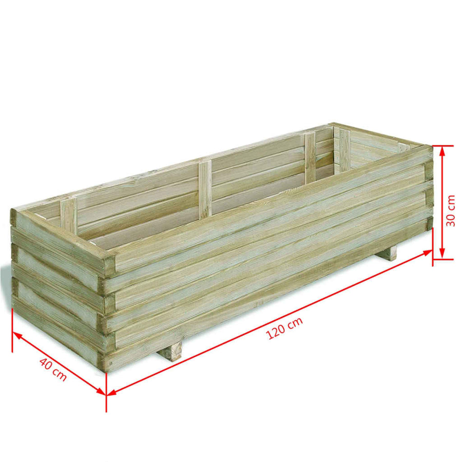 Plantenbak Verhoogd Rechthoekig Hout 120 x 40 x 30 cm Groen