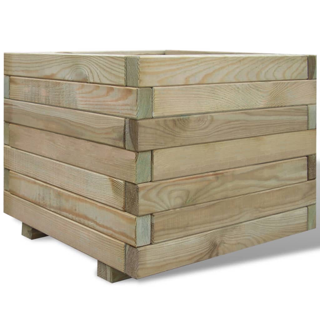 Plantenbak Verhoogd Vierkant Hout 50 x 50 x 40 cm Groen