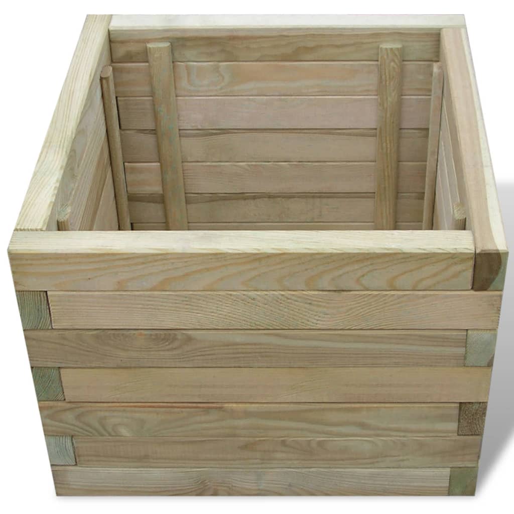 Plantenbak Verhoogd Vierkant Hout 50 x 50 x 40 cm Groen