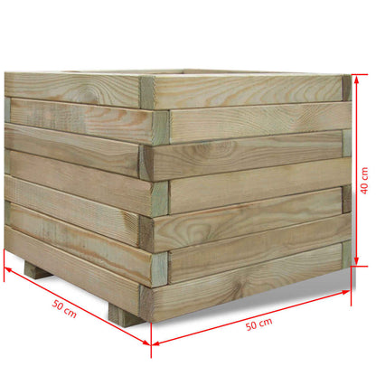Plantenbak Verhoogd Vierkant Hout 50 x 50 x 40 cm Groen