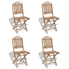 Garden chairs foldable 4 pcs bamboo