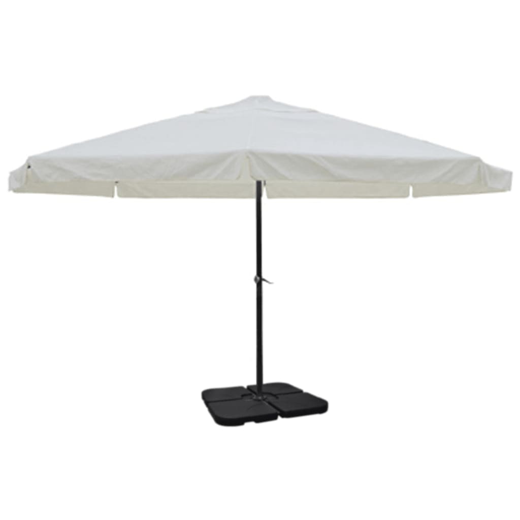 Parasol Met Draagbare Voet Aluminium () 1 Wit