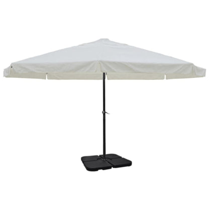 Parasol Met Draagbare Voet Aluminium () 1 Wit