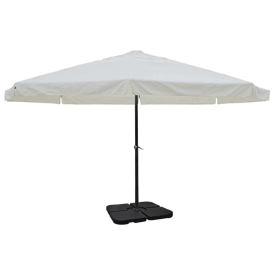 Parasol Met Draagbare Voet Aluminium () 1 Wit
