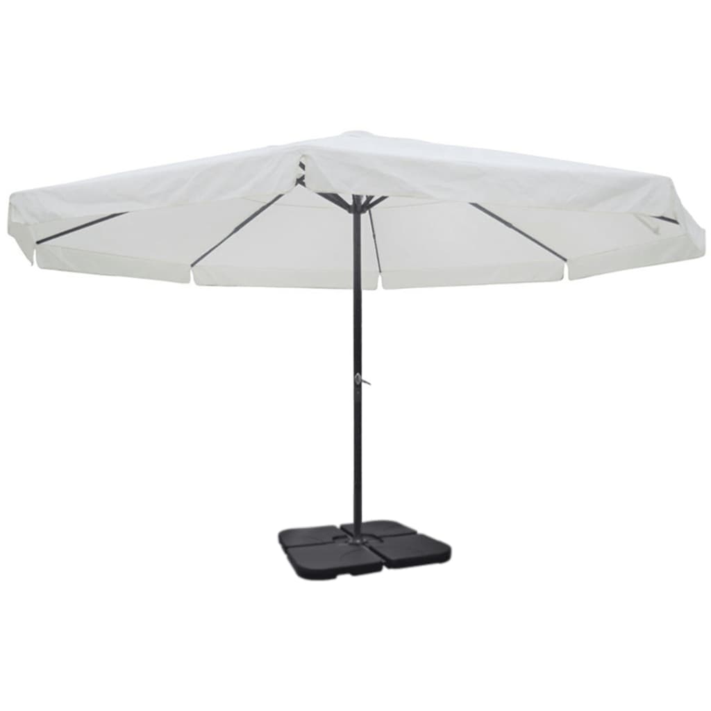 Parasol Met Draagbare Voet Aluminium () 1 Wit
