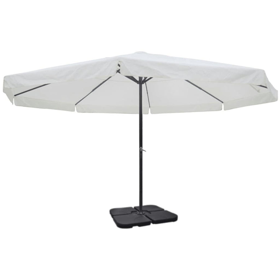 Parasol Met Draagbare Voet Aluminium () 1 Wit