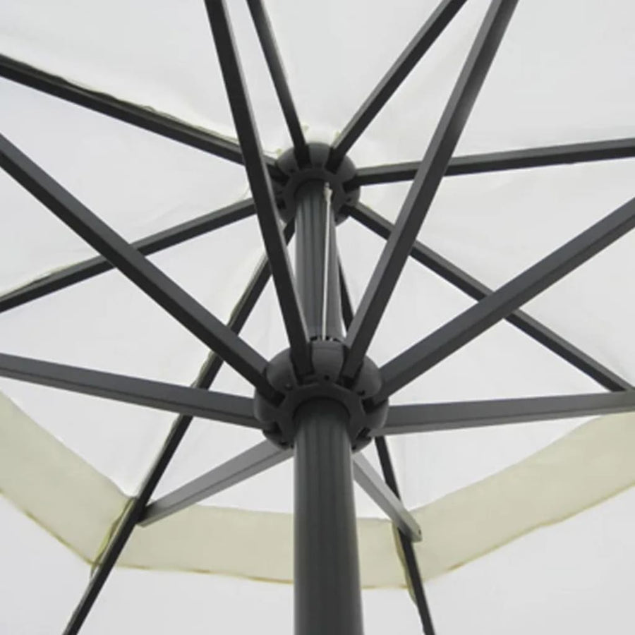 Parasol Met Draagbare Voet Aluminium () 1 Wit