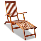 Terrace chair with footrest solid acacia wood
