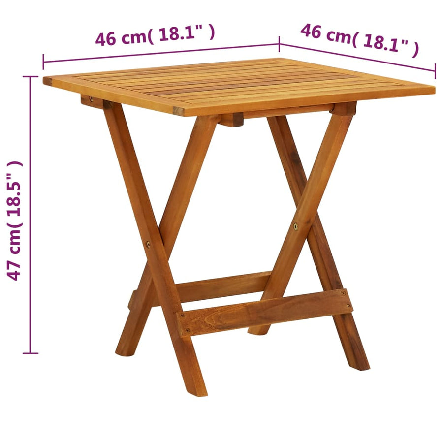 Bistrotafel 46X46X47 Cm Massief Acaciahout 1 Bruin