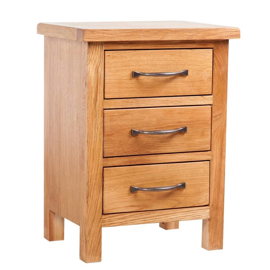 Nachtkastje met 3 lades 40x30x54 cm massief eikenhout