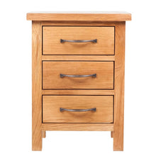 Nachtkastje met 3 lades 40x30x54 cm massief eikenhout