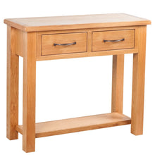 Wandtafel met 2 lades 83x30x73 cm massief eikenhout