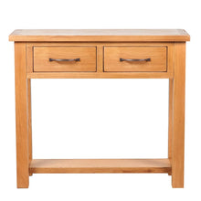 Wandtafel met 2 lades 83x30x73 cm massief eikenhout