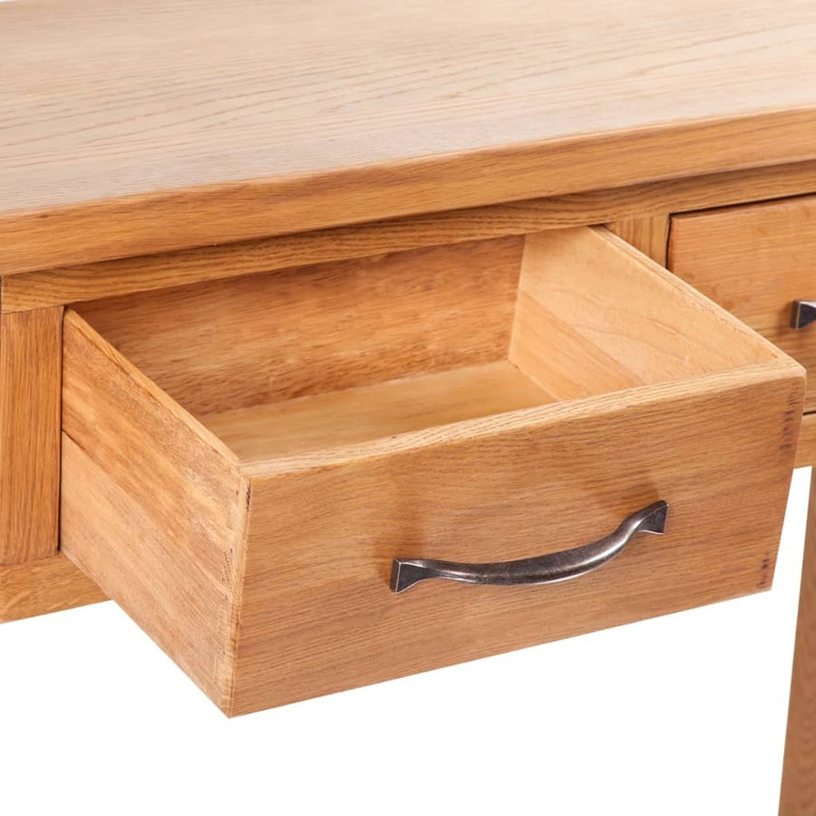 Wandtafel met 2 lades 83x30x73 cm massief eikenhout