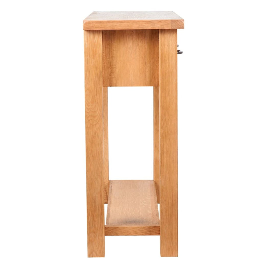 Wandtafel met 2 lades 83x30x73 cm massief eikenhout