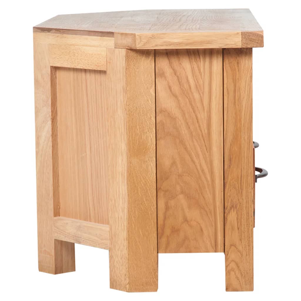 Tv-Meubel Met Lade 88X42X46 Cm Massief Eikenhout 1 Bruin