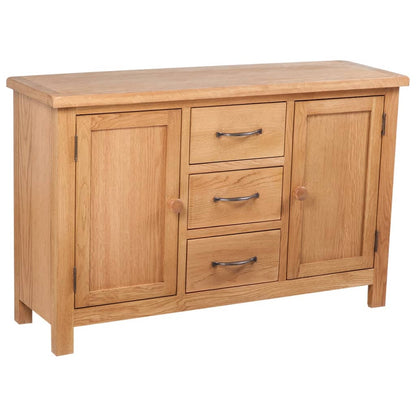 Dressoir met 3 lades 110x33,5x70 cm massief eikenhout