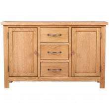 Dressoir met 3 lades 110x33,5x70 cm massief eikenhout
