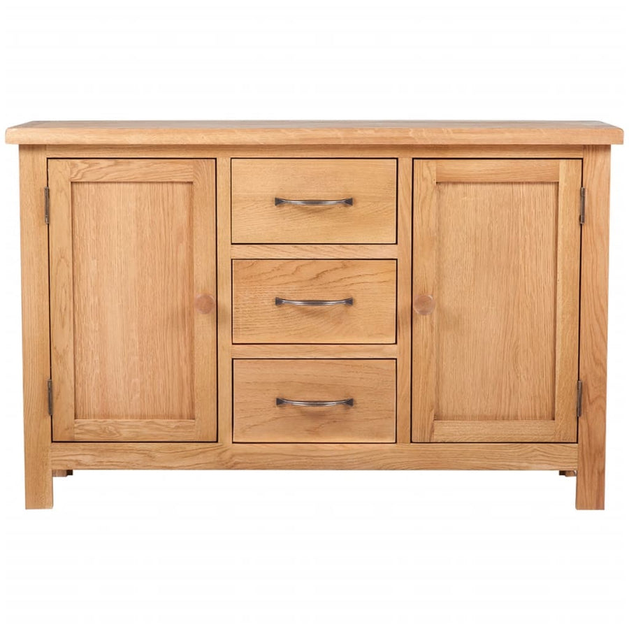 Dressoir met 3 lades 110x33,5x70 cm massief eikenhout