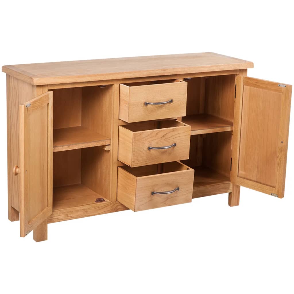 Dressoir met 3 lades 110x33,5x70 cm massief eikenhout