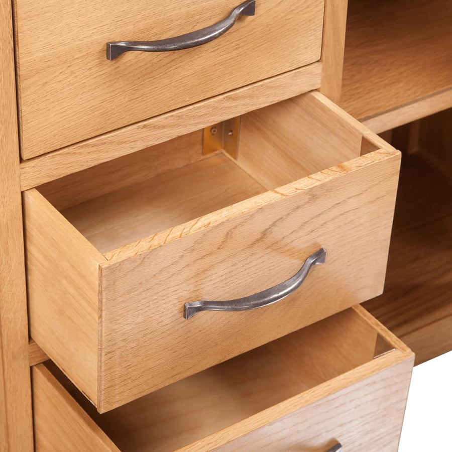 Dressoir met 3 lades 110x33,5x70 cm massief eikenhout