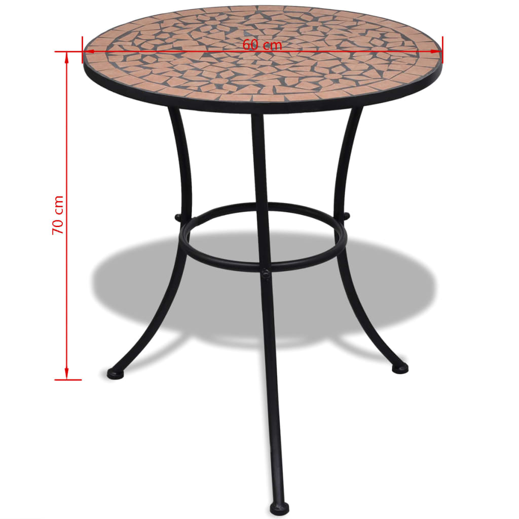 -Delige Bistroset Keramische Tegel Terracotta Rond