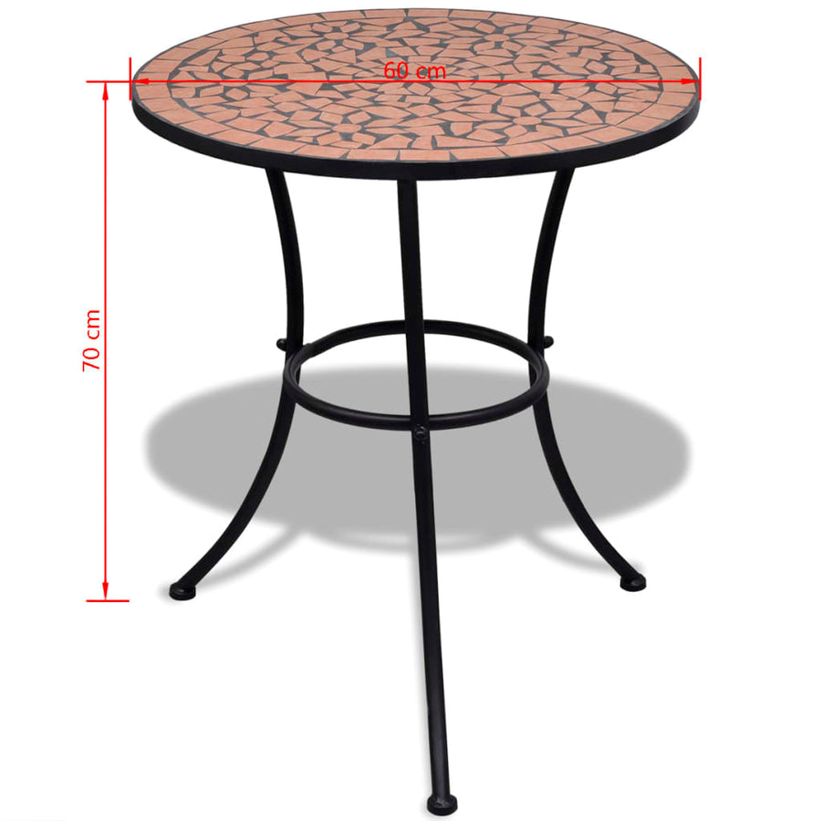 -Delige Bistroset Keramische Tegel Terracotta Rond