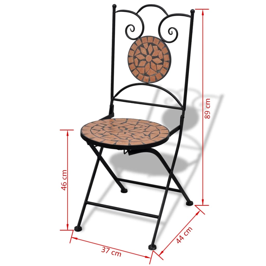 -Delige Bistroset Keramische Tegel Terracotta Rond