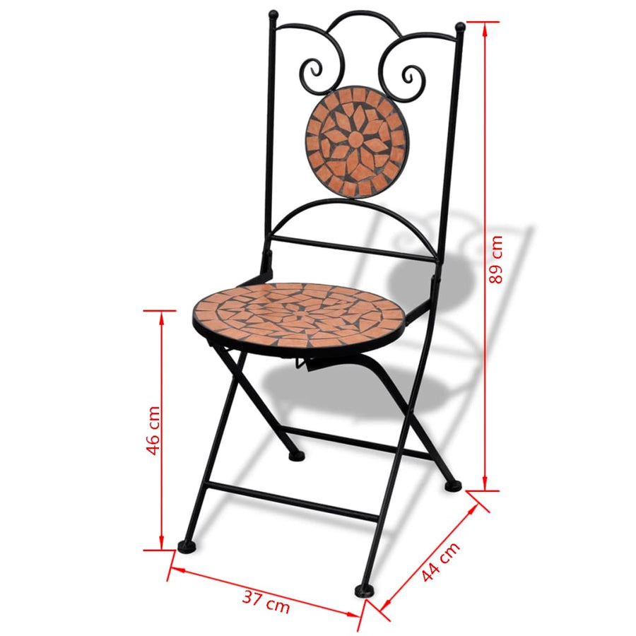 -Delige Bistroset Keramische Tegel Terracotta Rond