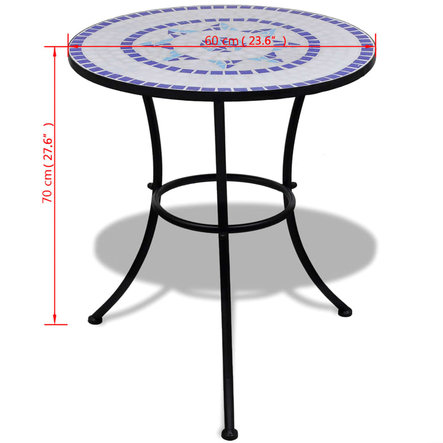 -Delige Bistroset Keramische Tegel Blauw en wit Rond