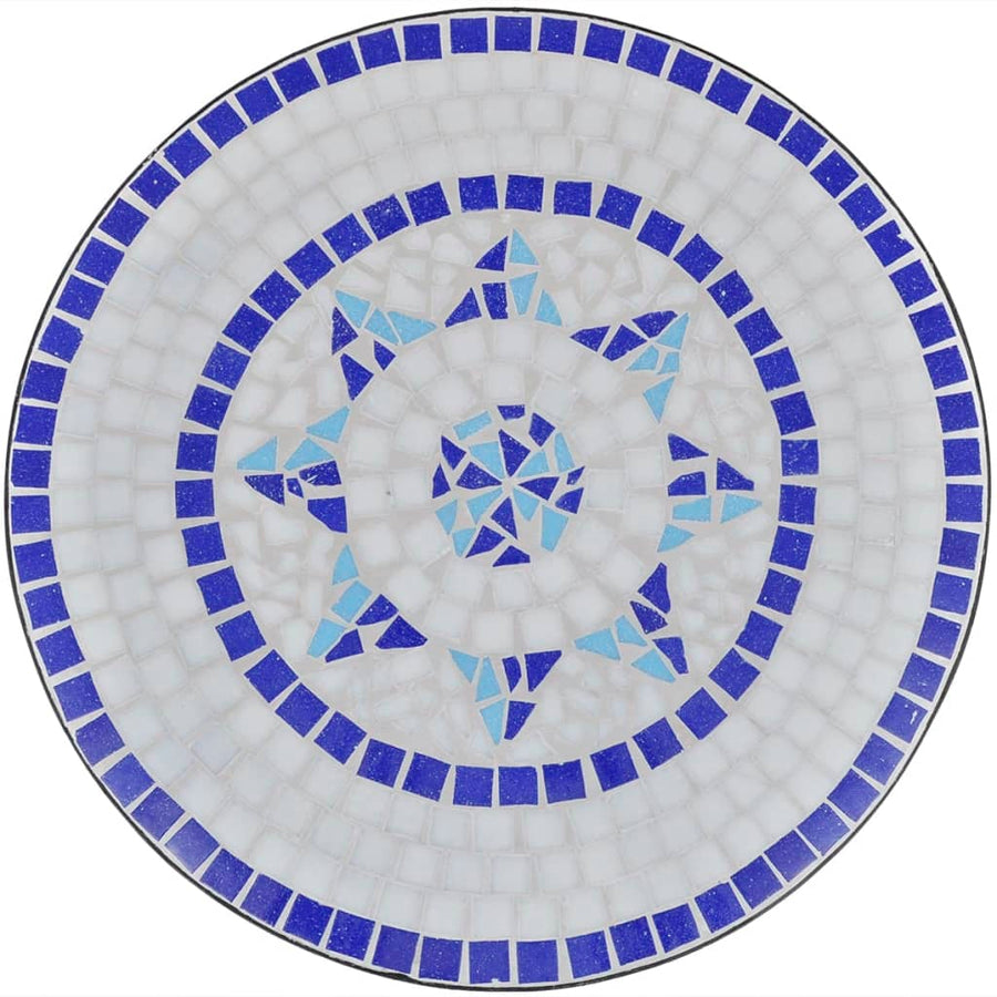 -Delige Bistroset Keramische Tegel Blauw en wit Rond