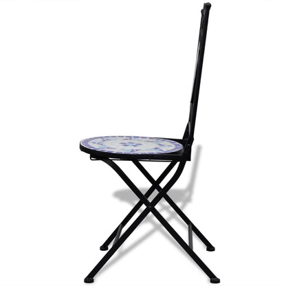 -Delige Bistroset Keramische Tegel Blauw en wit Rond