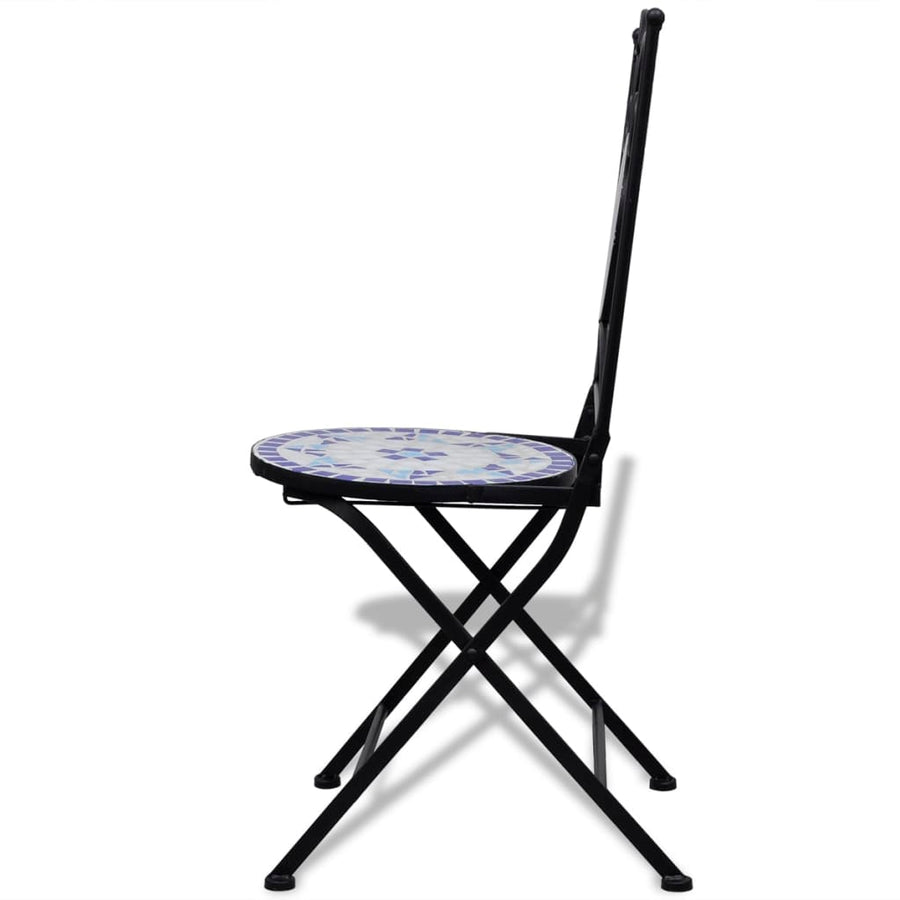 -Delige Bistroset Keramische Tegel Blauw en wit Rond