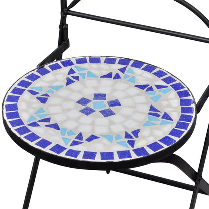 -Delige Bistroset Keramische Tegel Blauw en wit Rond