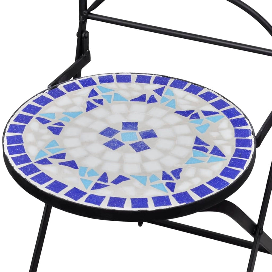 -Delige Bistroset Keramische Tegel Blauw en wit Rond