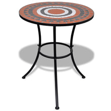 -Delige Bistroset Keramische Tegel Terracotta en wit Rond