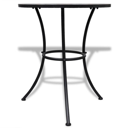 -Delige Bistroset Keramische Tegel Terracotta en wit Rond