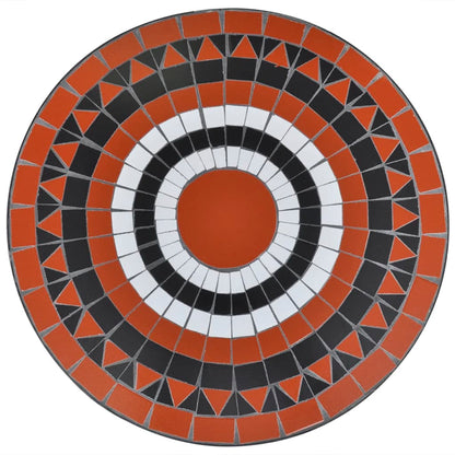-Delige Bistroset Keramische Tegel Terracotta en wit Rond