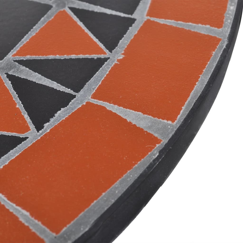 -Delige Bistroset Keramische Tegel Terracotta en wit Rond