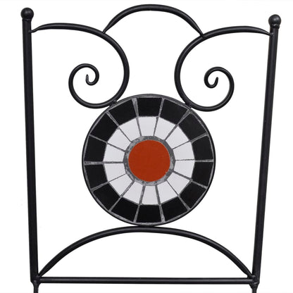 -Delige Bistroset Keramische Tegel Terracotta en wit Rond