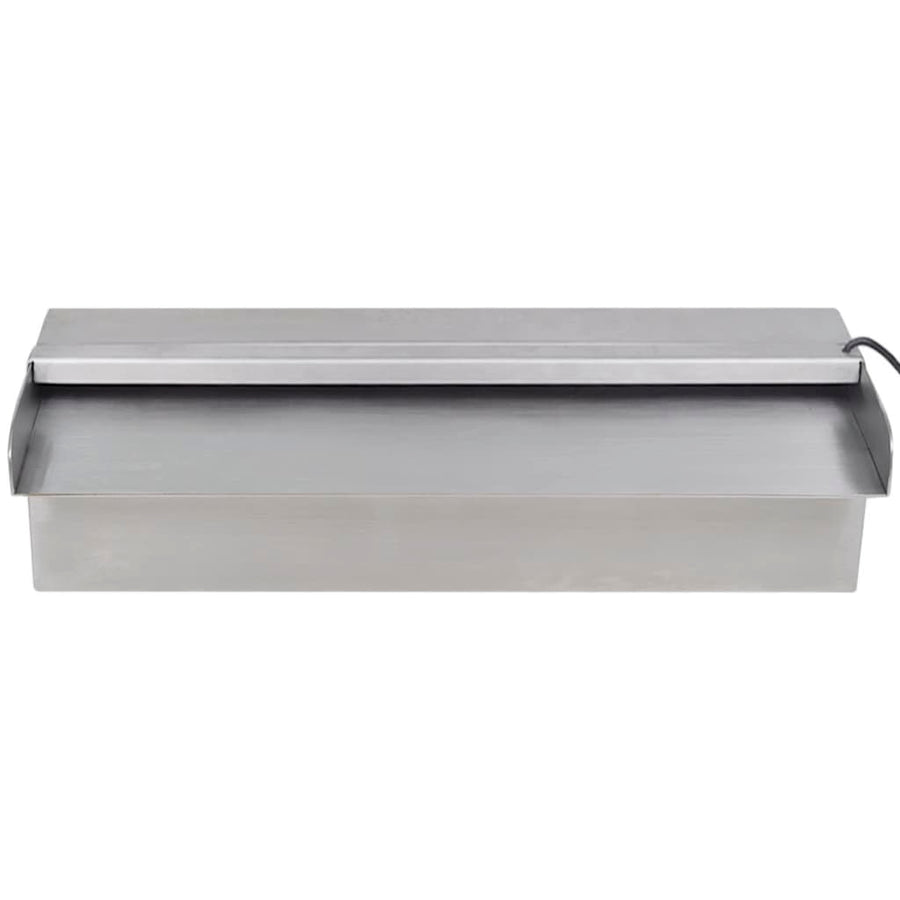 Zwembadwaterval 'S Rechthoekig Roestvrij Staal 30 cm met LED